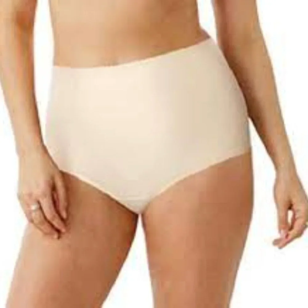 Hanes Shapewear Women's Light Control 2 Pack Tummy Control Brief, Beige/Beige Ne